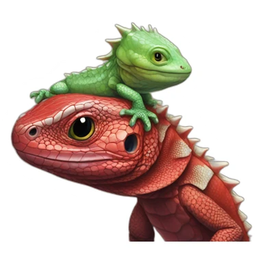 red fatneck tegu lizard with elon musk sticker