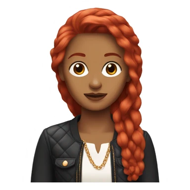 Chanel red head long hair sticker