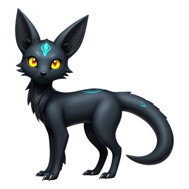 Shiny Dark Edgy Majestic Sophisticated Modern Gothic Gloomy Futuristic Salandit-Umbreon-Delcatty-Hybrid (Full body) sticker