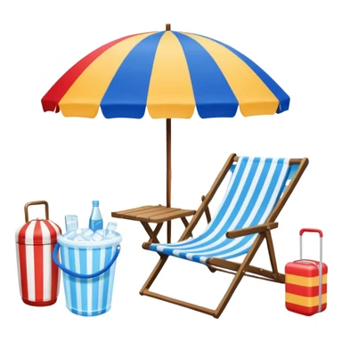 
beach vacation equipment sticker