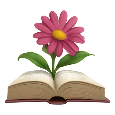 realistic flowers pressing in a book sticker