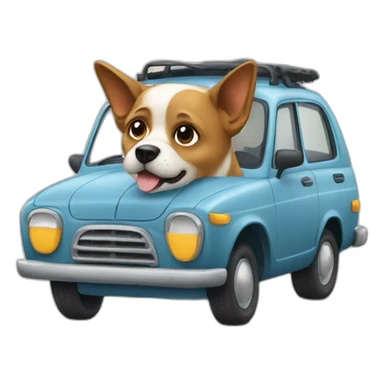 Chien voiture sticker