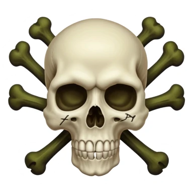 a poisonous cloud of gas, dark swamp color, with an image of a skull and two crossed bones behind the skull sticker