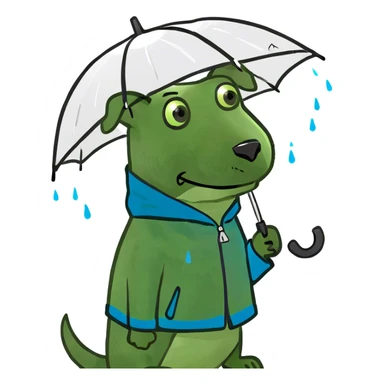 Dog with umbrella  sticker