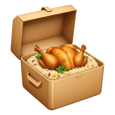 i want an emoji of biriyani in a delivery box sticker
