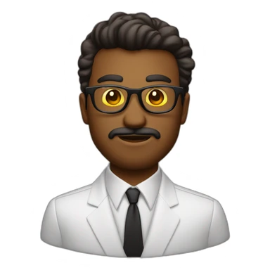 hombre de piel oscura pelo corto con lentes oscuros con traje formal sticker