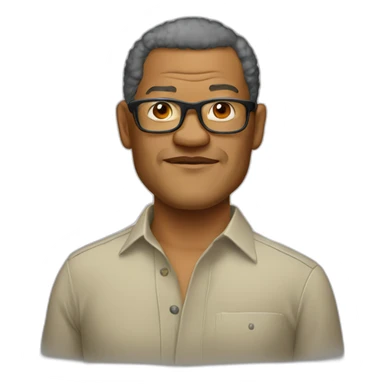 laurence-fishburne cartoon wearing shirt sticker