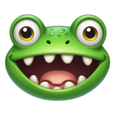 angry frog with teeth  sticker