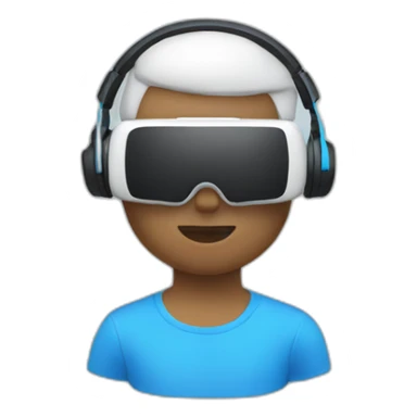White Vr player whit blue t-shirt sticker