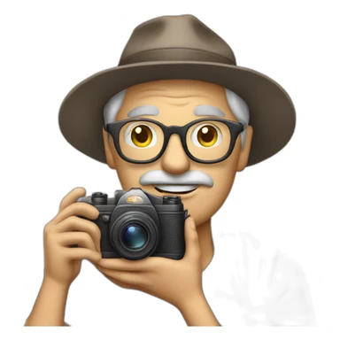 old photographer, camera, taking photos sticker