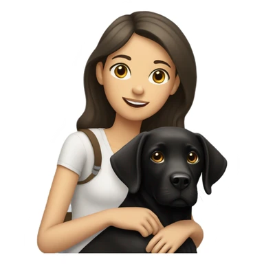 a black labrador with a brunette Spanish girl  sticker