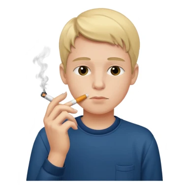 a young boy with a sigarette  sticker