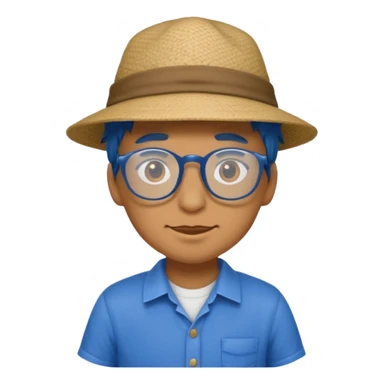 glasses blue dragon with shirt and hat sticker