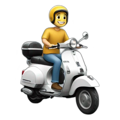Homme sur un scooter vespa sticker