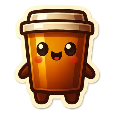 Tall coffee cup, play dead sticker