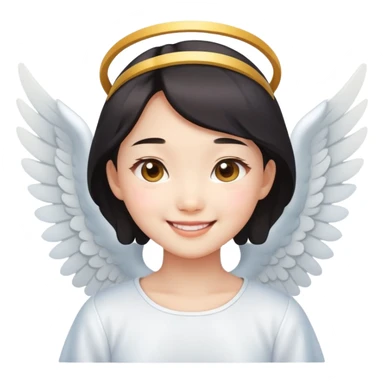 Cute Asian angel girl smiling sticker