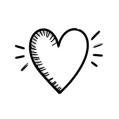 hand-drawn heart with sketchy lines sticker