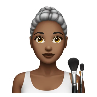 A girl with makeup brushes sticker
