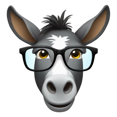 Donkey with glasses  sticker