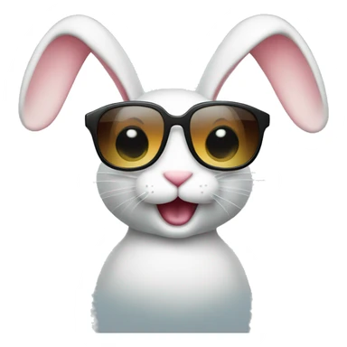 happy rabbit body sunglasses sticker