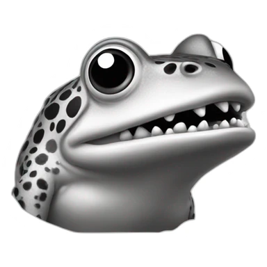 a frog with a massive jaw, black and white, view from the side sticker