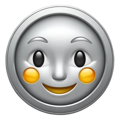 Silver coin wink face sticker