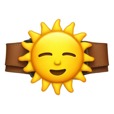 Sun wearing a belt sticker