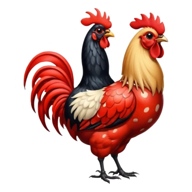 Lady bug with a rooster  sticker