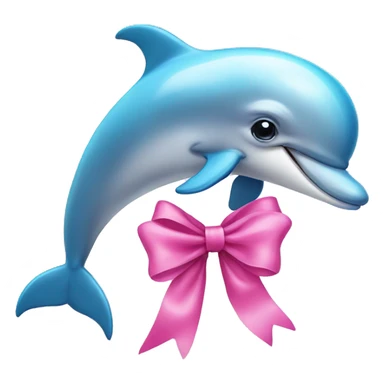 Dolphin with pink bow sticker