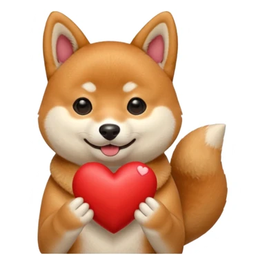 Shiba Jasper red heart sticker