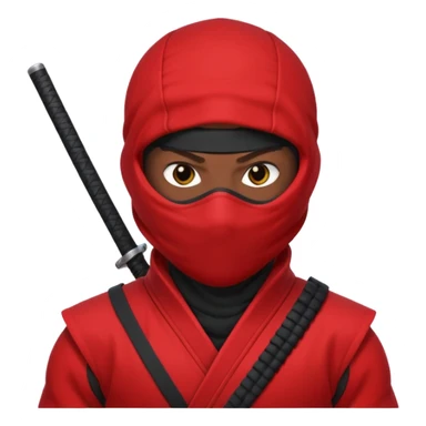 black skin ninja red clothes sticker