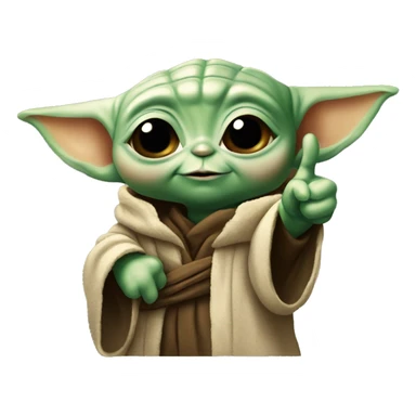 baby yoda shows his thumb up sticker