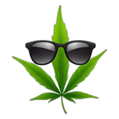 weed leaf with sunglasses sticker