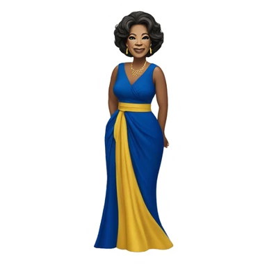 Oprah Winfrey yellow gold and royal blue dress sticker