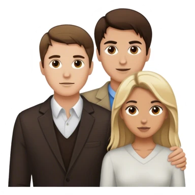 White man dark brown hair tall and short tan girl brown woth blonde hilights hair young couple  sticker