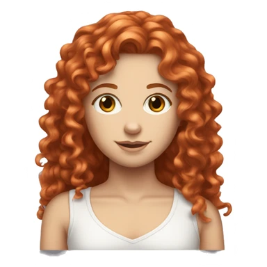 Curly long red hair white girl  sticker