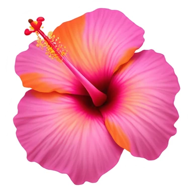 pink and orange hibiscus flower sticker
