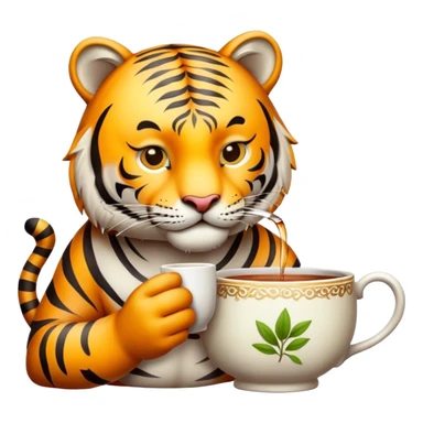 Tiger drink tea sticker