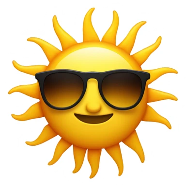 Sun with sunglasses on sticker