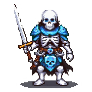 skeleton warrior with a sword sticker