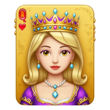 Solitaire card queen sticker