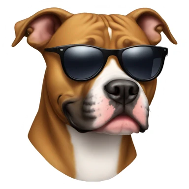 Pitbull  with sunglasses sticker