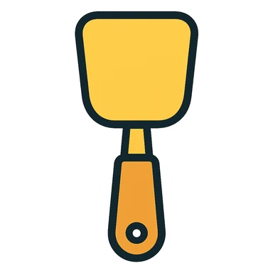 Change the image to a yellow silicone rubber spatula, keeping the color outline icon style, with no background. sticker