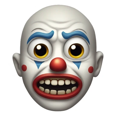 scary clown face sticker