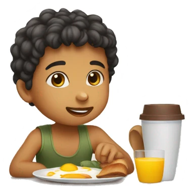 kid having breakfast sticker