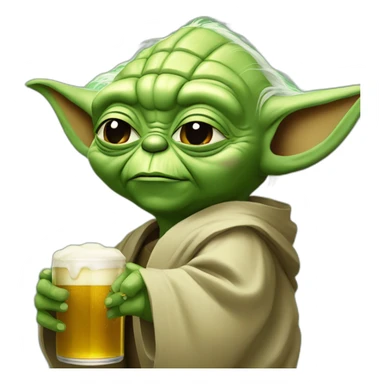 yoda avec une bière sticker
