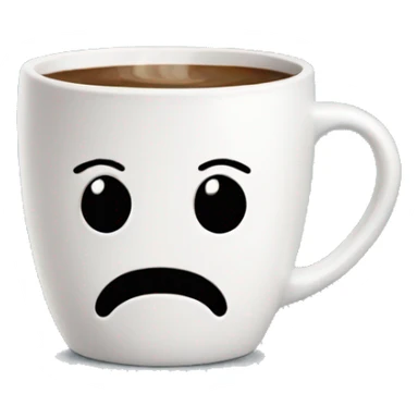 Hot coffee in a Big  mug without Face  sticker