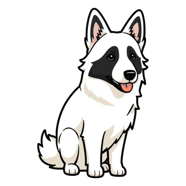 White belgian Shepard lady sticker