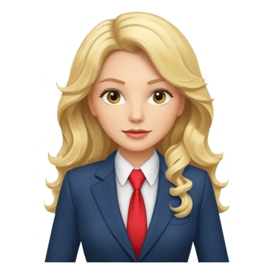 elegant female boss with long blonde wavy hair sticker