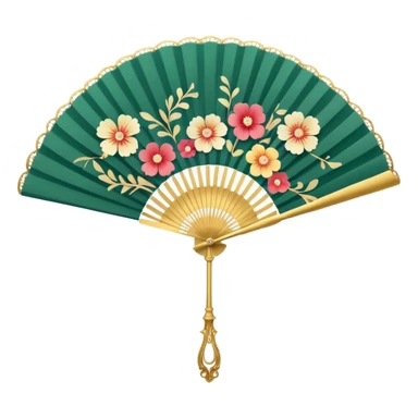 Fan: An open, handheld fan, often associated with opera or classic theatre sticker